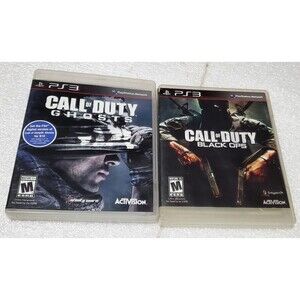Call of Duty PS3 Game Lot  Ghosts 2013 & Black Ops 2010 Shooter Action Bundle